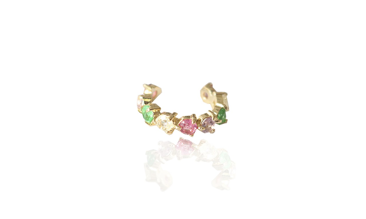 Piercing Fake Colors Banho de Ouro 18K.